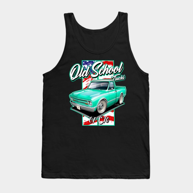 Cartooned 1967 Chevy C10 Truck Tank Top by stefansautoart